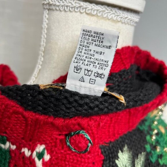Y2K Vintage Heirloom Collectibles Christmas Sweater Knit Santa Nutcracker MEDIUM - Picture 12 of 12